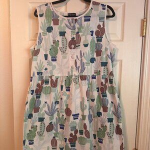 Pretty Parcel Illustrated "You Can’t Touch This" cactus dress Size 16